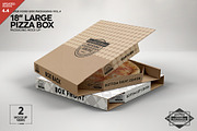 Large 18 Pizza Box Packaging Mockup, a Packaging Mockup by INCDesign (Thumbnail 1 of 7)