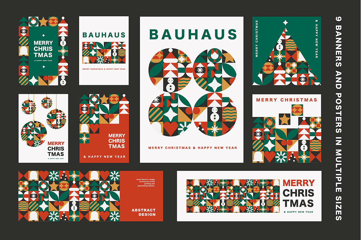 Modern Christmas Mosaic Design Set, a Seasonal Illustration by Lettering_Logo (Photo 3 of 6)