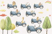 Animals in the car, an Illustration by Love Watercolor Store (Thumbnail 11 of 15)