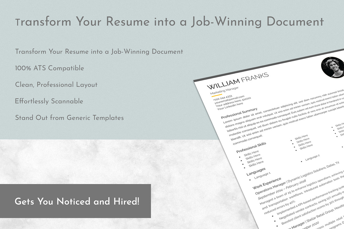 ATS Resume Template, a Resume Template by Anjum Ilyas (Photo 5 of 8)