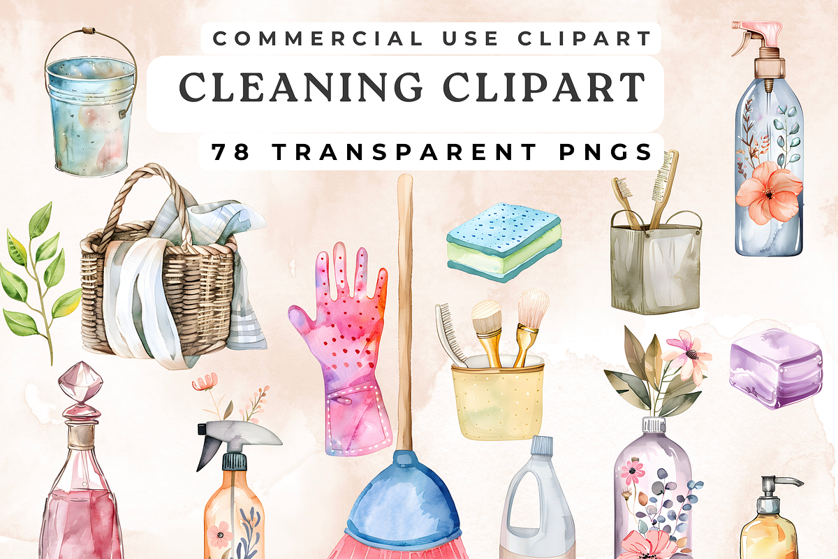 Cleaning business clipart, a Work Illustration by Anca Digital Vibe (Photo 1 of 6)