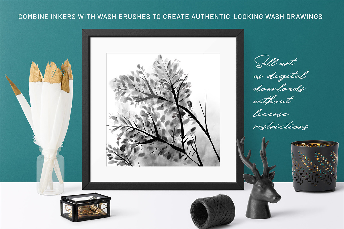 Inky Business Ink & Wash Procreate, a Brushes & More by DeloresArt (Photo 11 of 12)