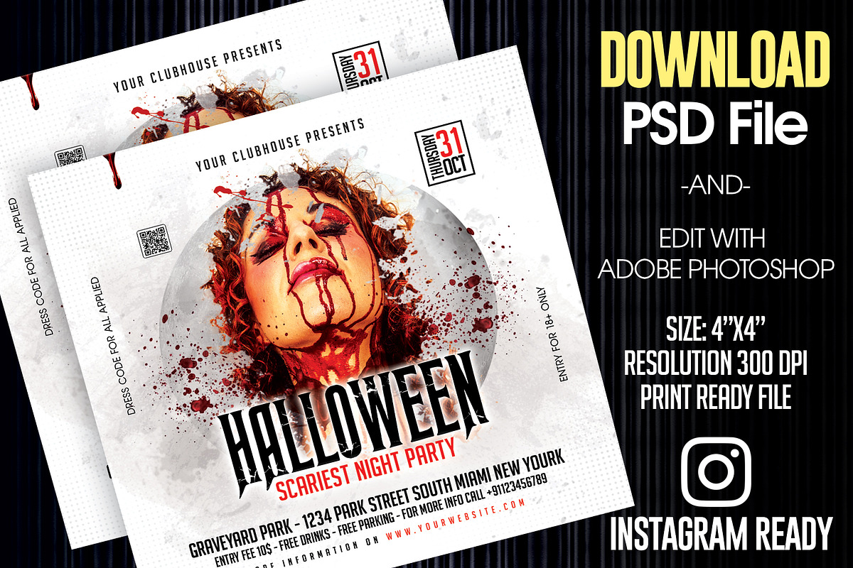 Halloween Flyer Template, a Templates & Theme by MithilaCreation (Photo 2 of 6)