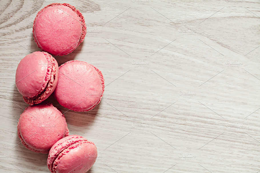 Pink Macaroons French Sweets Stack Featuring Background Biscuit And Cake