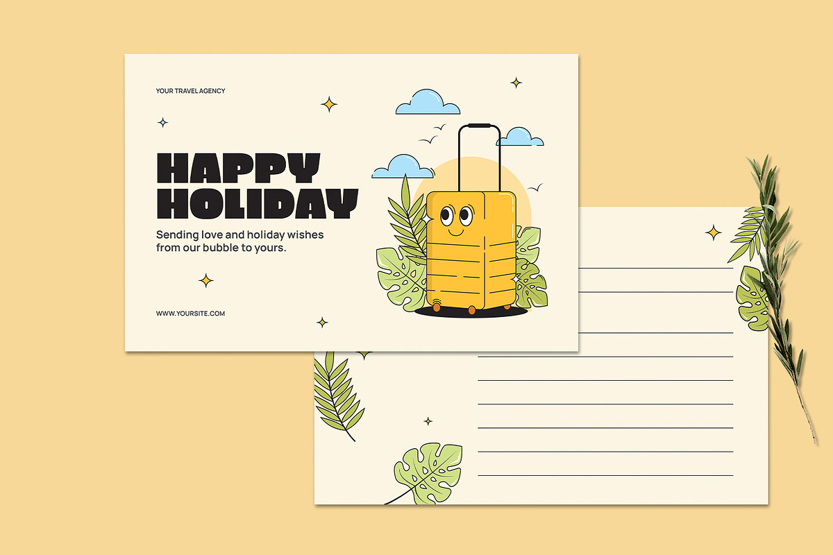 Travel Greeting Card - Retro Theme, a Card Template by Neermana (Photo 2 of 4)