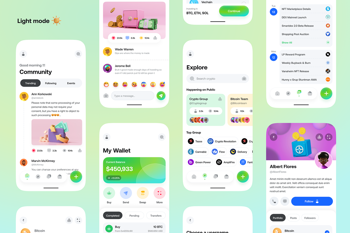Crypto Community App UI Kit, an App Template by Trung (Photo 5 of 8)