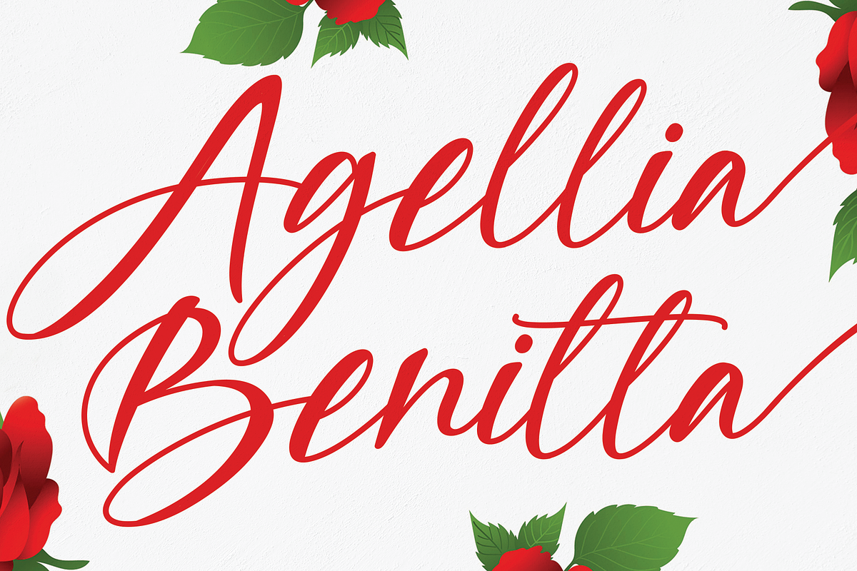 Agellia Benitta | handwritten font, a Script Font by Scratchones (Photo 1 of 10)