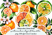 46 watercolor-citrus-fruit-clipart, an Illustration by GatewayDesign (Thumbnail 1 of 9)
