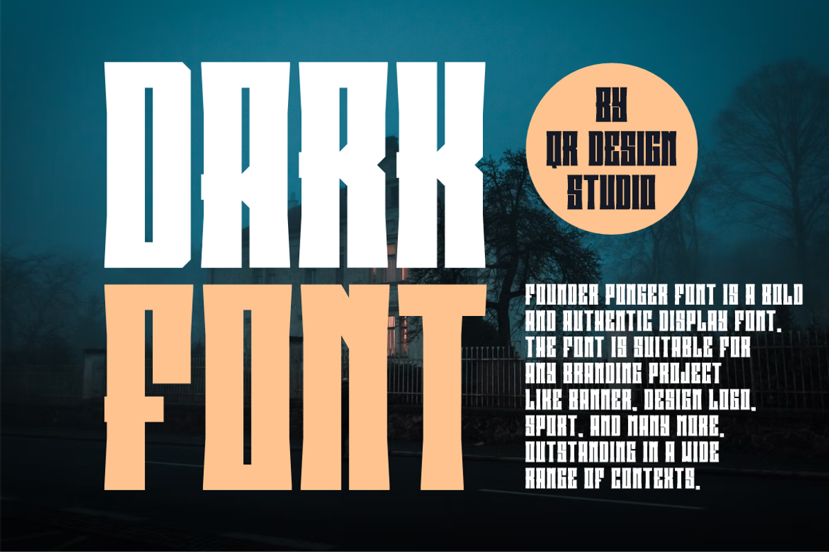 Darknes Srakenos, a Sans Serif Font by QR Design Studio (Photo 2 of 7)