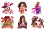 Watercolor Magenta Spring Friend PNG, an Illustration by SinaCreation (Thumbnail 3 of 5)