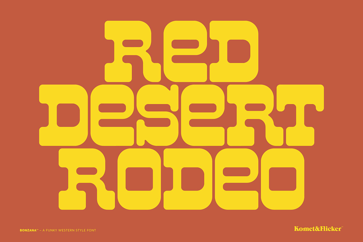 BONZANA - A Funky Western Style Font, a Slab Serif Font by Komet & Flicker (Photo 11 of 12)