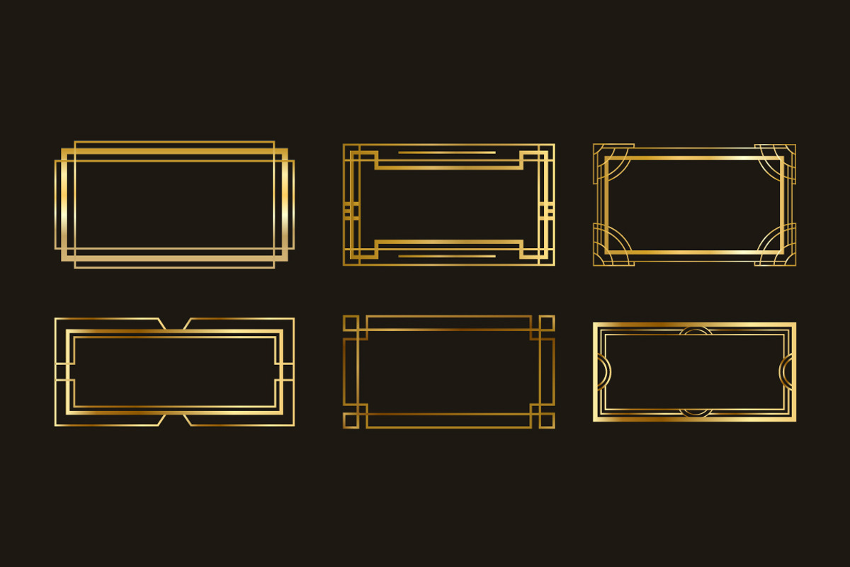 Vintage Art Deco Frame Set, a Marketing Template by Template Dealer