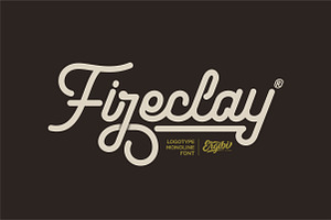 Fireclay - Logotype Monoline, a Script Font by ErgibiStudio