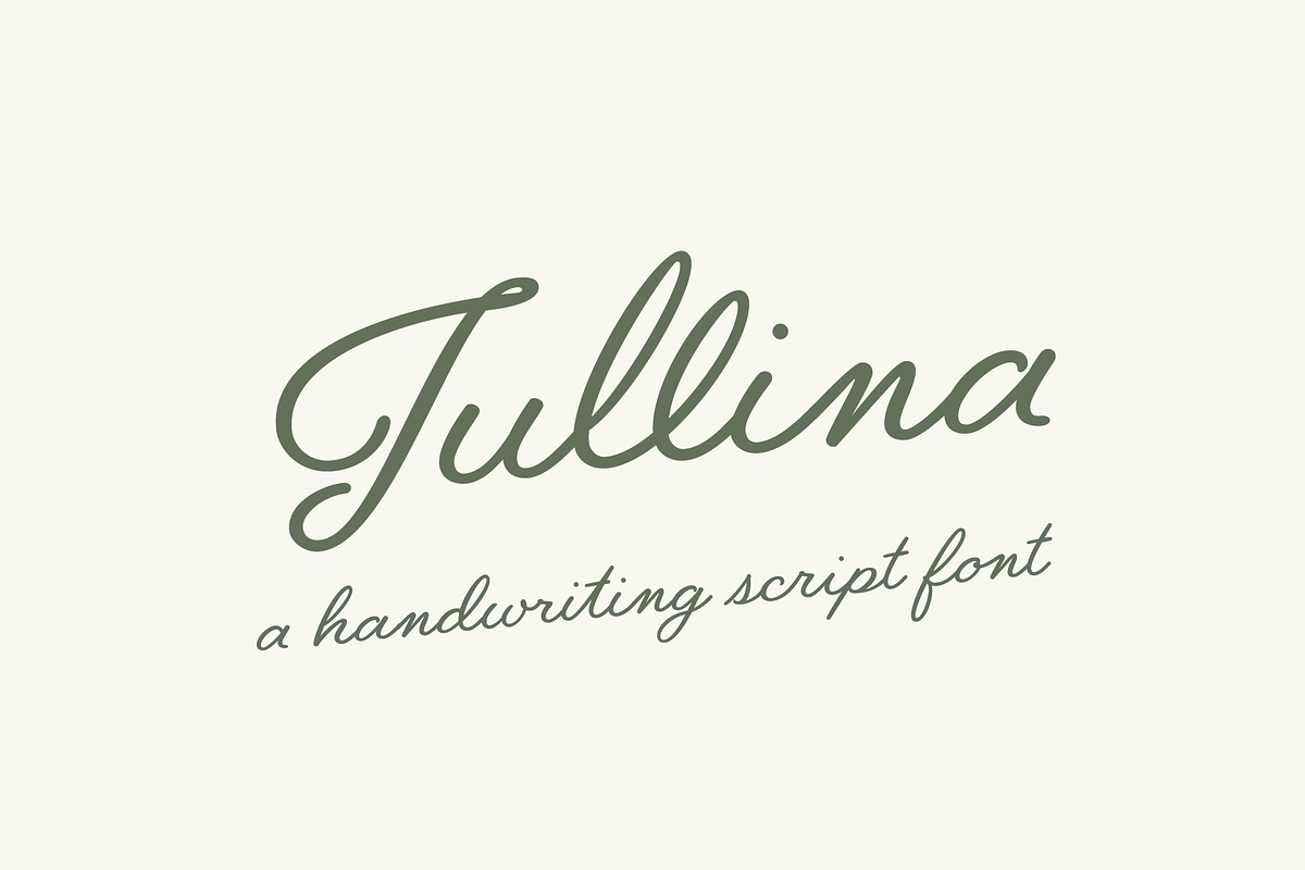 Jullina - Handwriting Script Font, a Script Font by Danielle Eneh (Photo 1 of 13)
