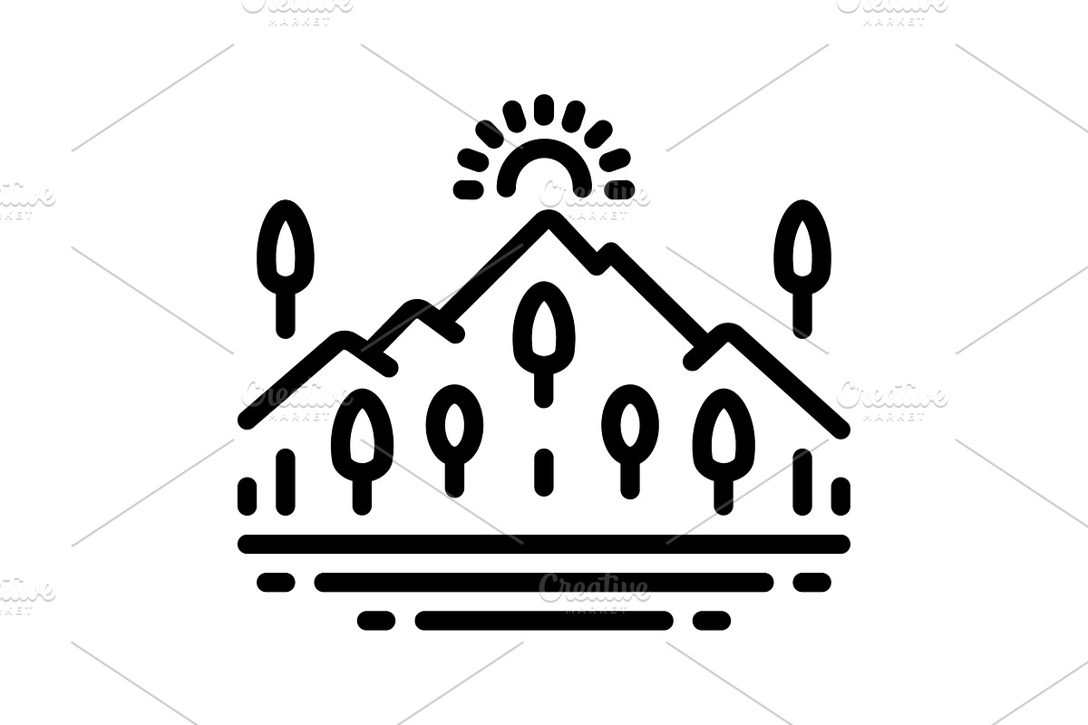 Outdoors countryside black icon, an Outline Icon by Creative priyanka