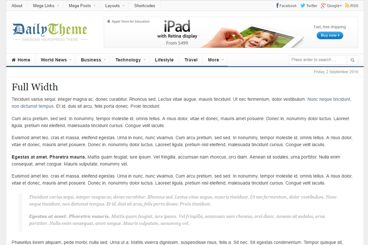 Daily WordPress Theme, a WordPress Template by Theme Junkie