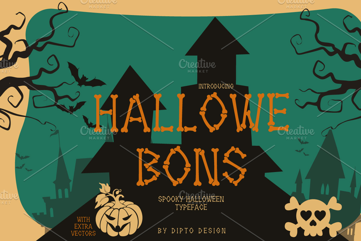Hallowebons - Spooky typeface, a Sans Serif Font by Dipto design (Photo 1 of 6)