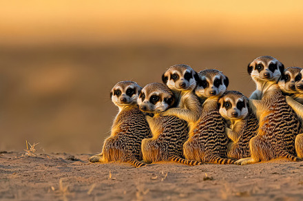 Group of Meerkats in Their Habitat, an Animal Photo by Virgo Studio