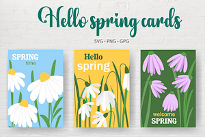 Hello Spring - set posters with, a Card Template by Tati_Kli