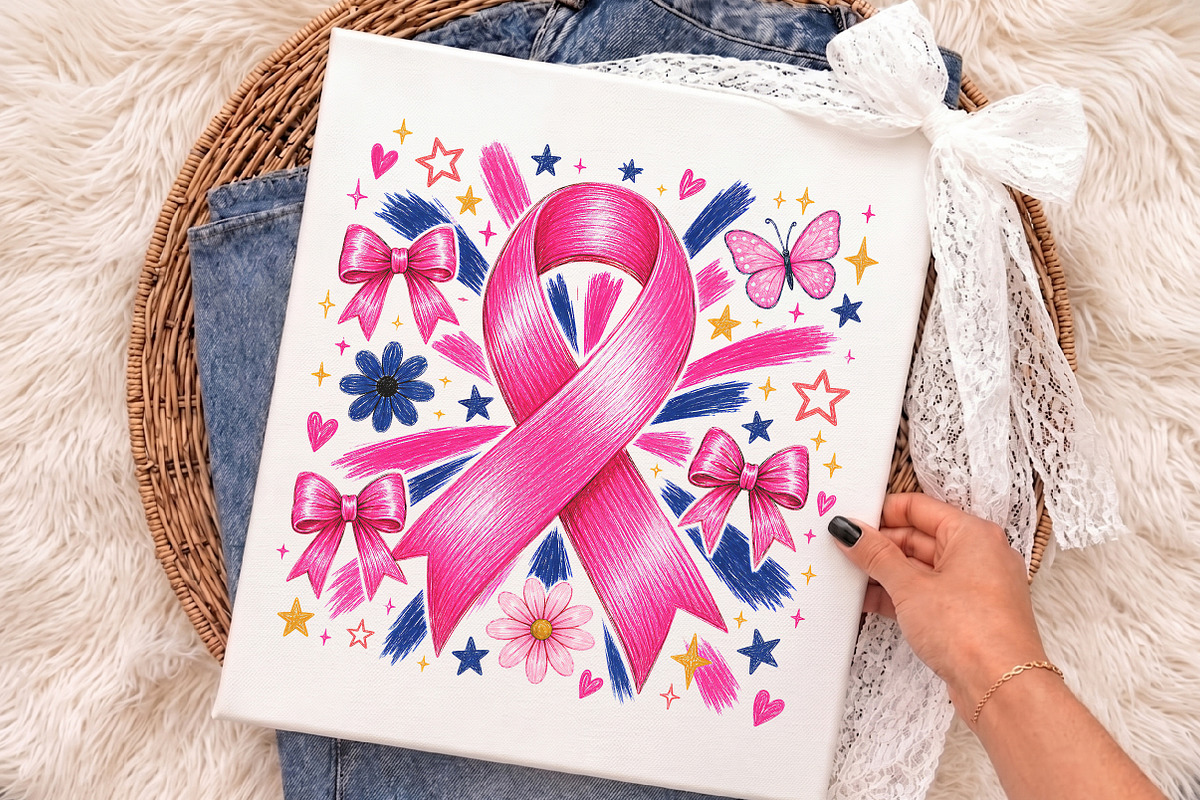 Girly Breast Cancer Awareness Png, an Object Illustration by Libby Wishes (Photo 3 of 3)