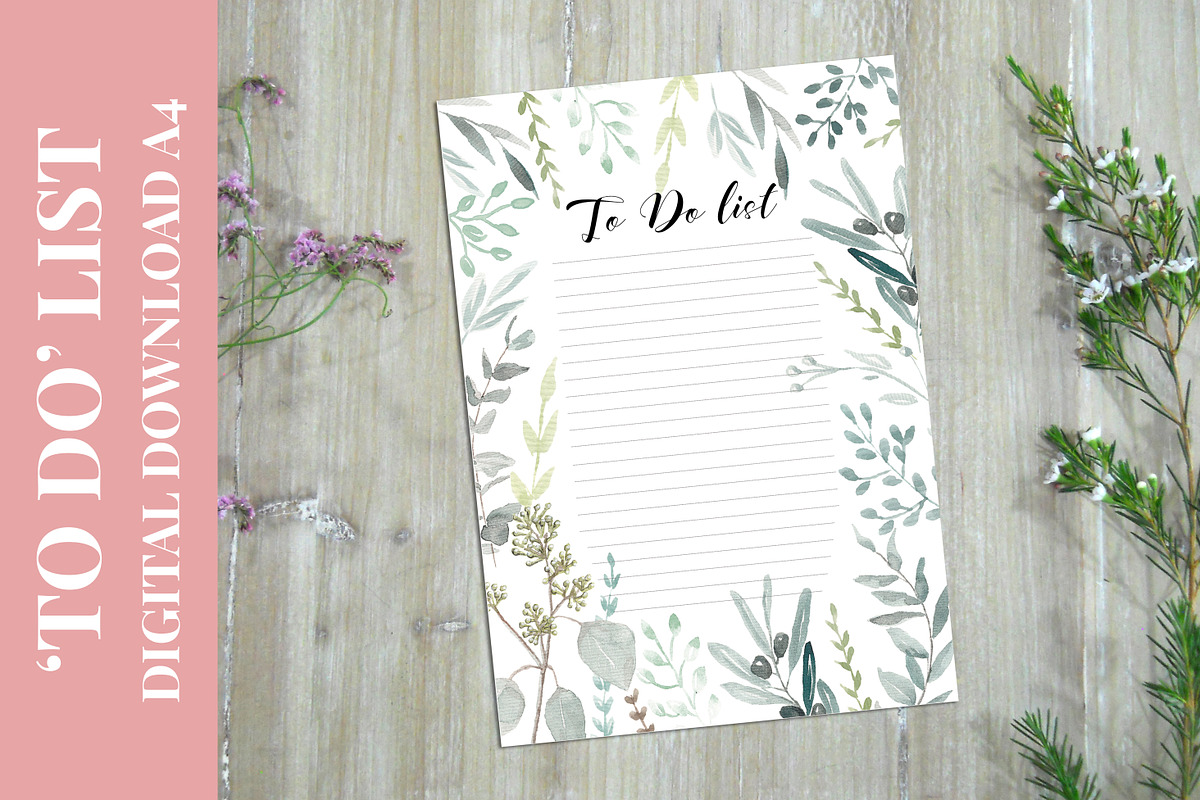 To Do List Planner A4 format, a Stationery Template by Anis Illustration