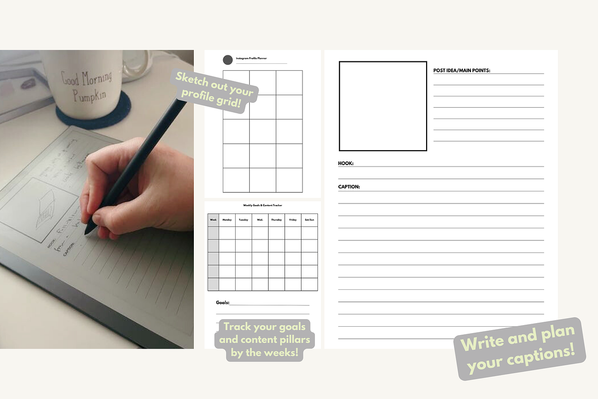 ReMarkable Instagram Post Planner, a Social Media Template by Moonturn Design (Photo 3 of 4)