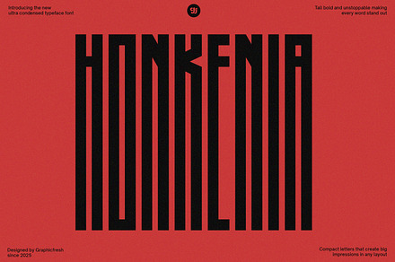 Honkenia - The Ultra Condensed Font, a Sans Serif Font by Graphicfresh