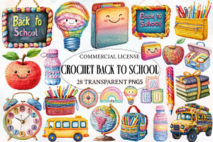 Crochet Back to School Sublimation, an Illustration by Designworld