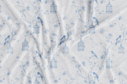 Floral Blue Toile Seamless Patterns, a Pattern Graphic by Olya Creative (Thumbnail 15 of 18)