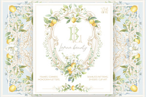Lemon Lily Wedding Watercolor Bundle