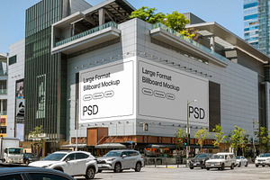 Urban Corner Billboard Mockup PSD