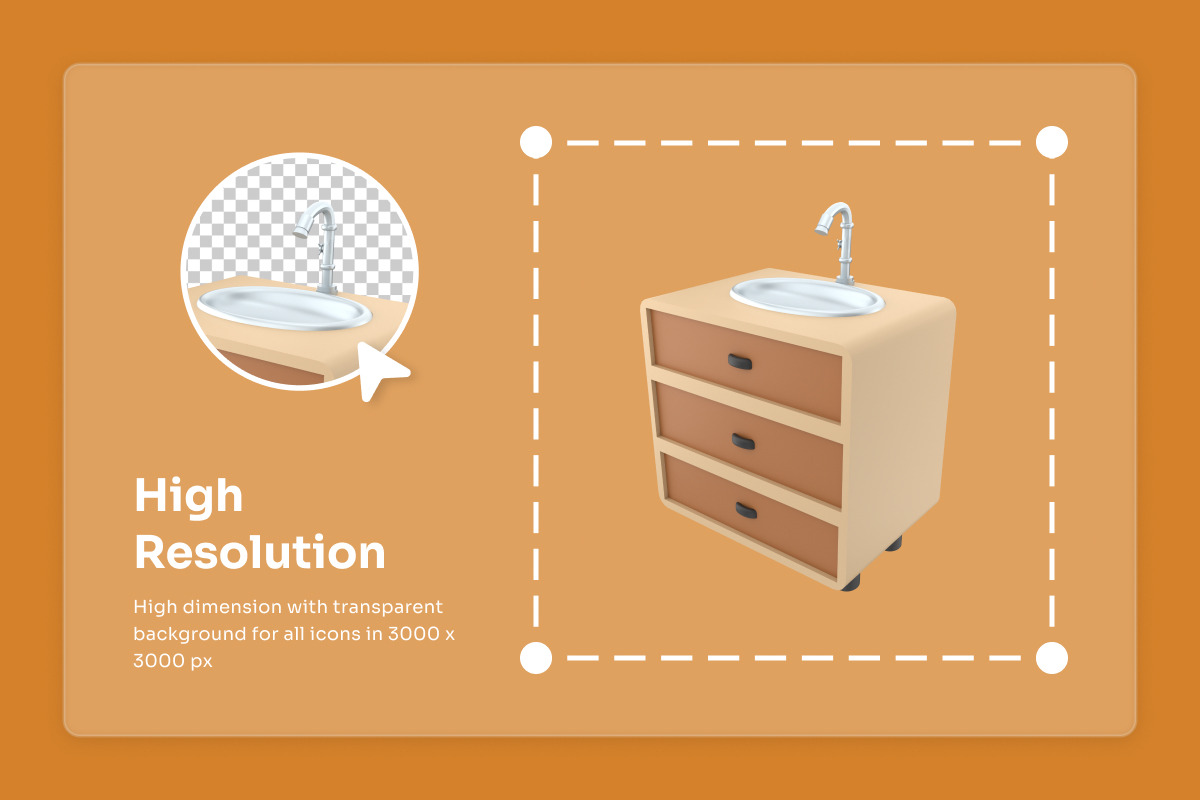 Small Apartment Storage 3D Icons, an Object Illustration by twinstd (Photo 3 of 6)