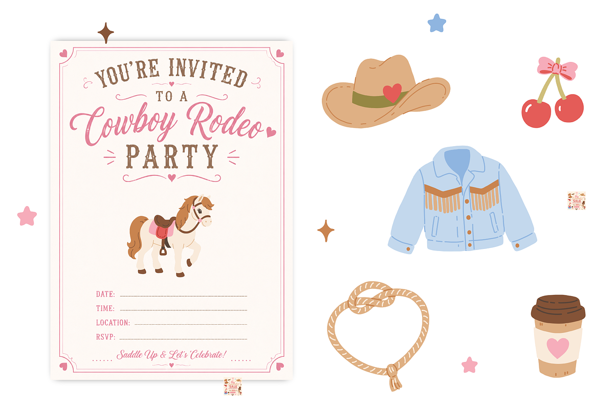 Cowgirl Charm Illustrations, an Object Illustration by Digitaliya (Photo 4 of 7)