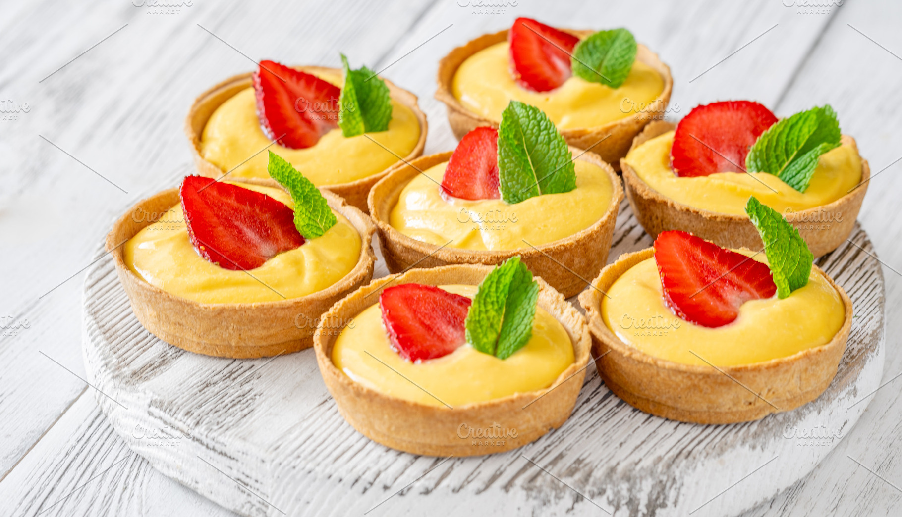 Mini mango cream tarts, a Food & Drink Photo by Alexander Prokopenko