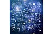 Astronomy and space doodle elements, a Technology Illustration by Elina_Li (Thumbnail 9 of 18)