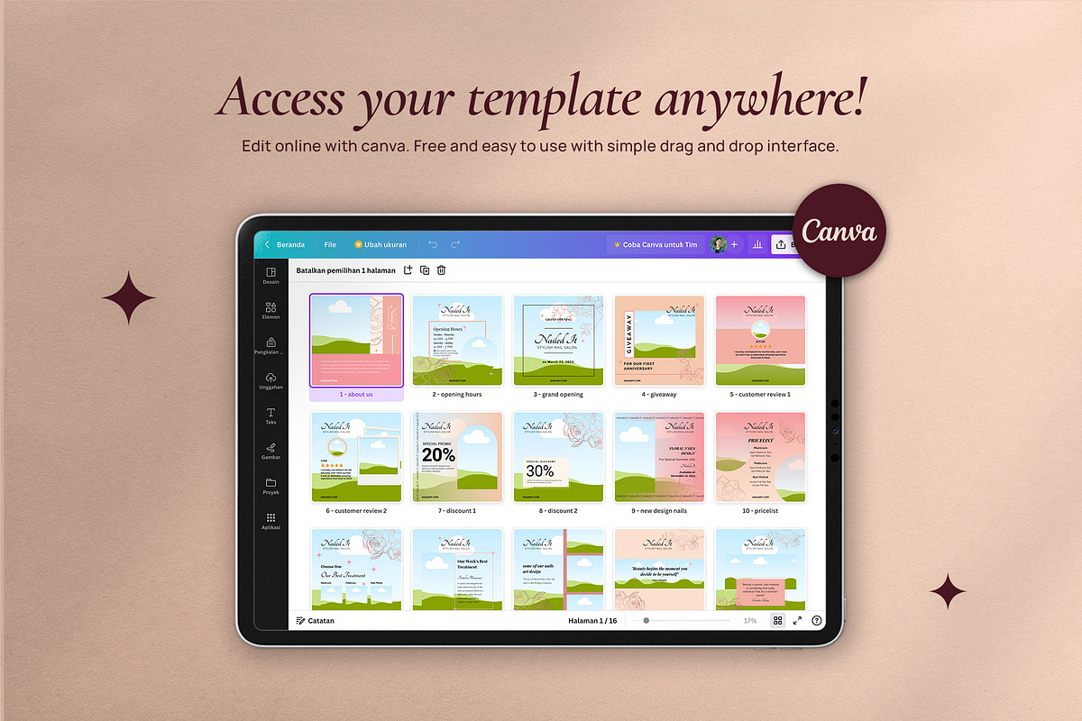 Nail Salon Instagram Post Template, a Social Media Template by prajapixels (Photo 4 of 6)