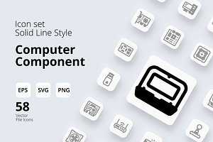 Computer Component Icon Solid Line, a Solid Icon by TRDesignCreativeStud