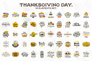 Thanksgiving day typography. 50 in 1, an Illustration by pa3x (Thumbnail 2 of 3)
