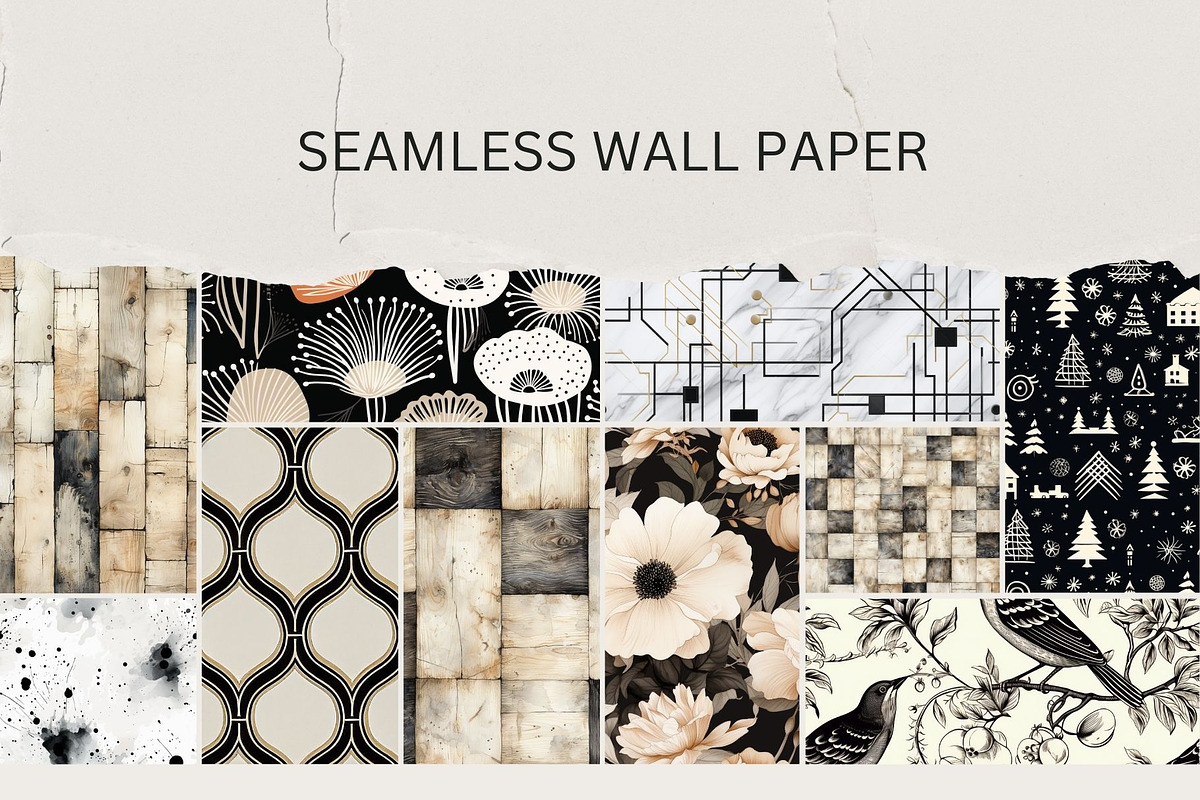 41 Black Mix Seamless Pattern Print, a Pattern Graphic by ARTOZEN DIGITAL (Photo 4 of 16)