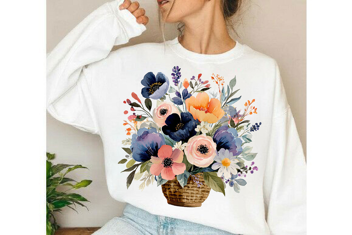 cottage floral bouquet clipart set, an Object Illustration by DreamCafeArt (Photo 5 of 6)