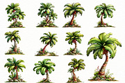 Whimsical summer palm tree clipart, an Illustration by Designworld (Thumbnail 4 of 7)