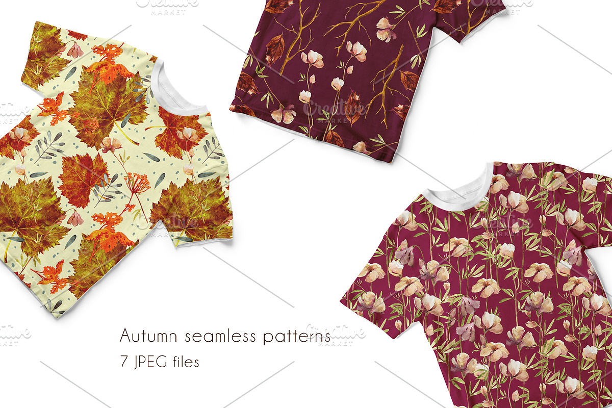Autumn seamless patterns, a Pattern Graphic by Nadiia Hanina (Photo 4 of 4)