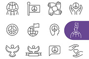 World Peace Day Line Icons Set, an Outline Icon by Adl Studio (Thumbnail 3 of 4)