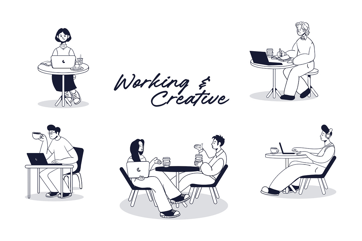 Café People – Hand-Drawn Coffee Shop, a Person Illustration by Invisual Studio (Photo 12 of 14)
