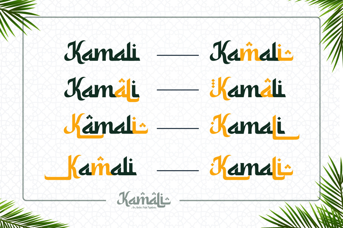 Kamali - An Arabic Style Typeface, a Handwritten Font by Afkari Studio (Photo 4 of 14)