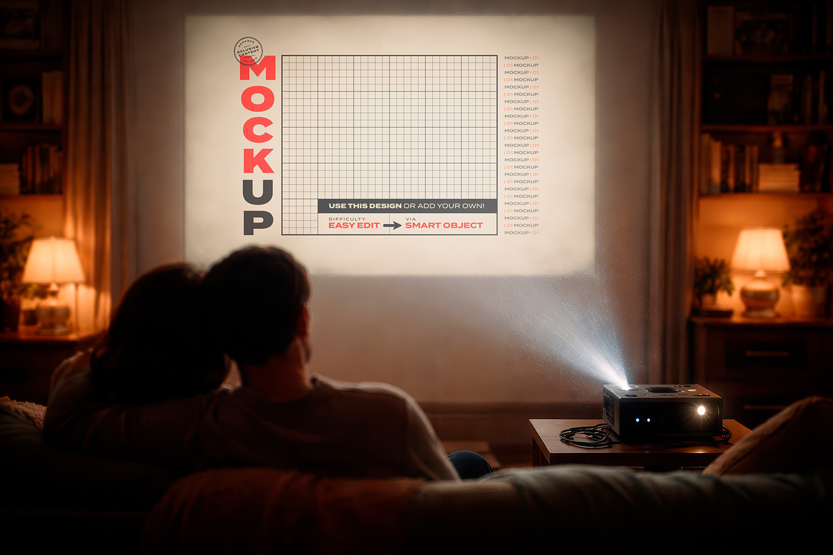 Projector Screen Home Cinema Mockups, a Mockup by Luuqas Design (Photo 2 of 6)