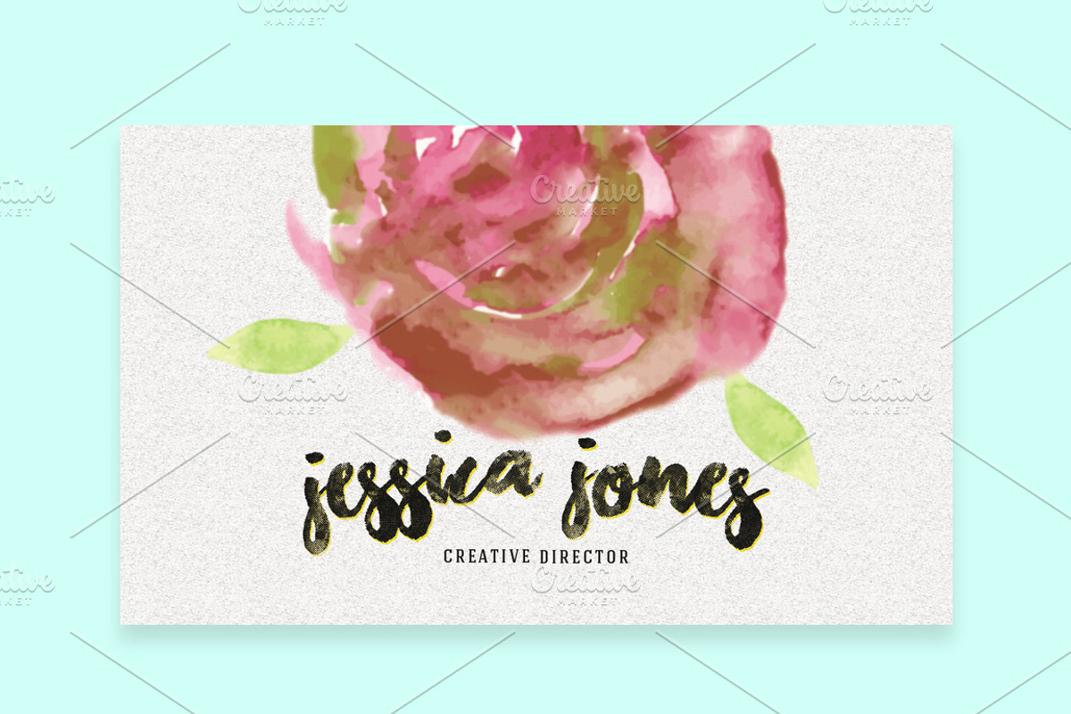 Watercolor Creative Business Card, a Business Card Template by land art (Photo 7 of 10)