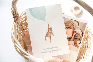 5x7 Card Mockup Baby Shower, 1