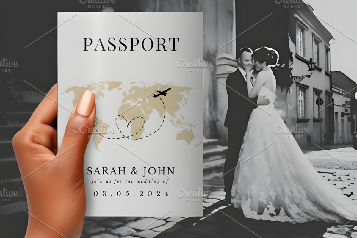 Wedding Passport Invitation Template, a Marketing Template by Coco Bloom (Photo 4 of 4)