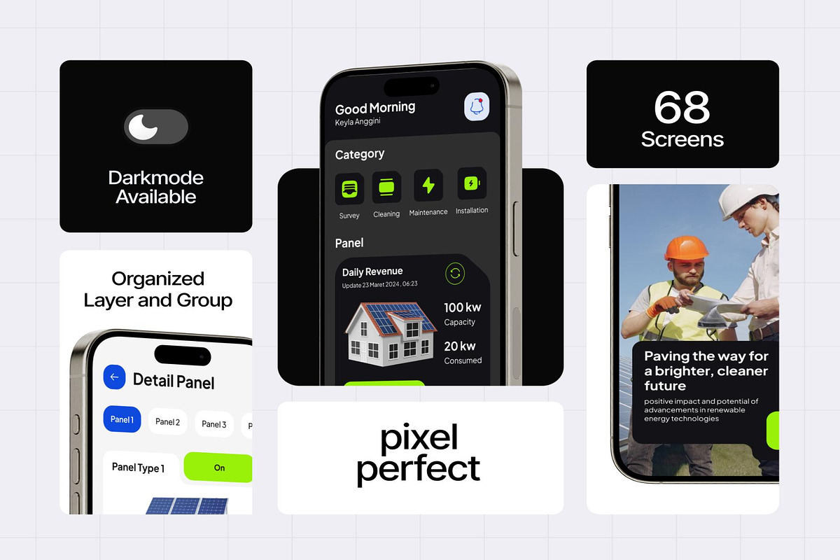 Soola - Solar Mobile App UI KIT, an UI Kit Template by Creative Perspective (Photo 2 of 5)
